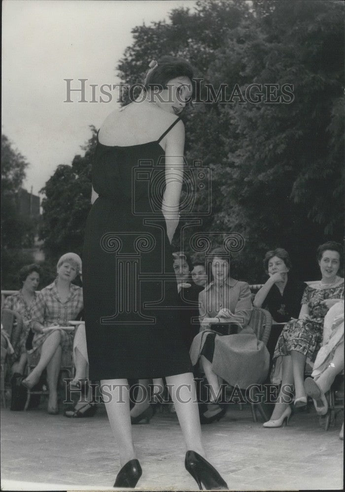 1957 Press Photo Virginie Dress from Fall and Winter Collection - Historic Images