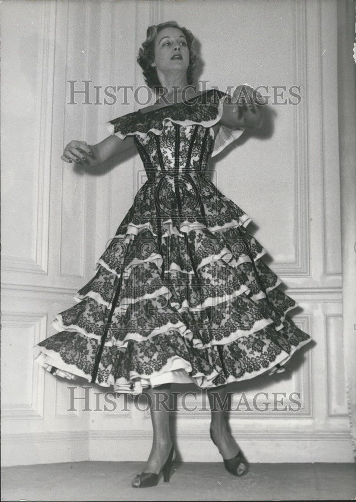 1954, Gisele Pascal in a Paquin Dress from &quot;La Madone des Sleepings&quot; - Historic Images