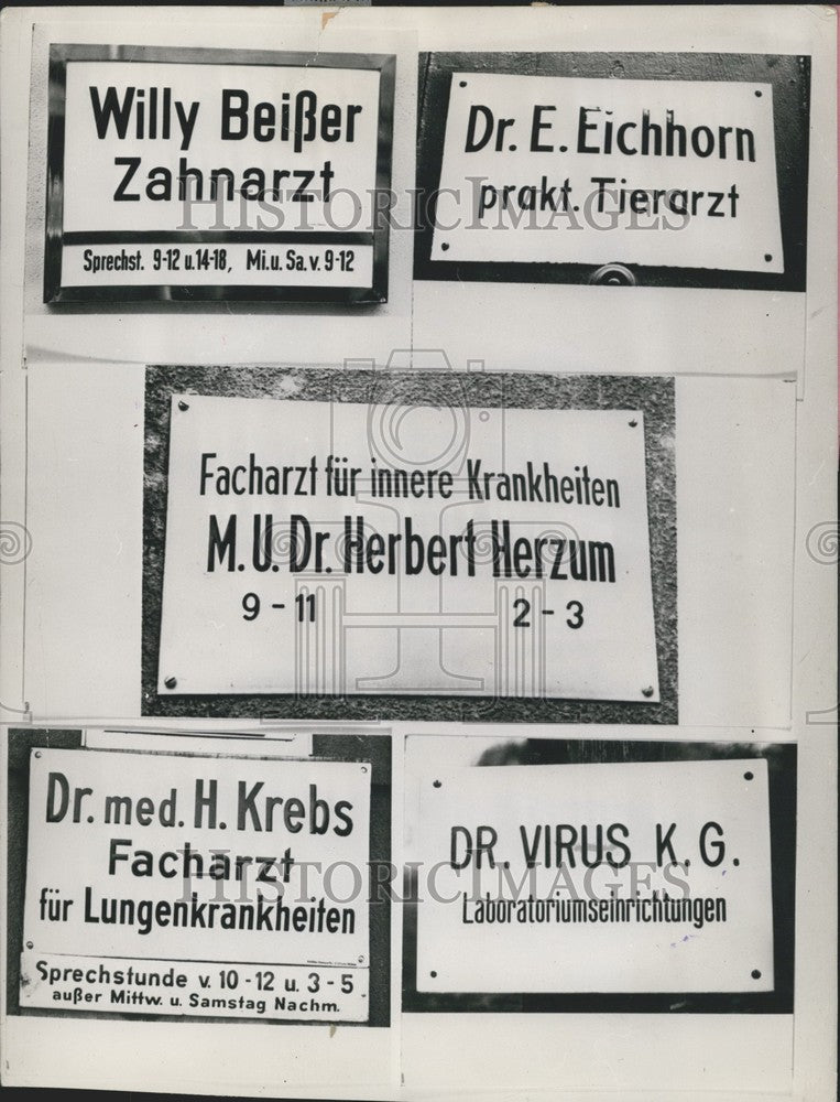 Press Photo Amusing Professional Signs. Germany.-Historic Images