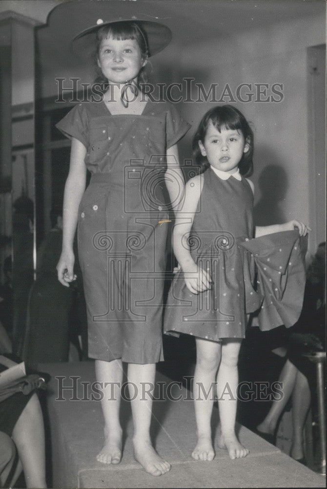 1953 Press Photo Child Models Present Beachwear Outfits on Runway-Historic Images