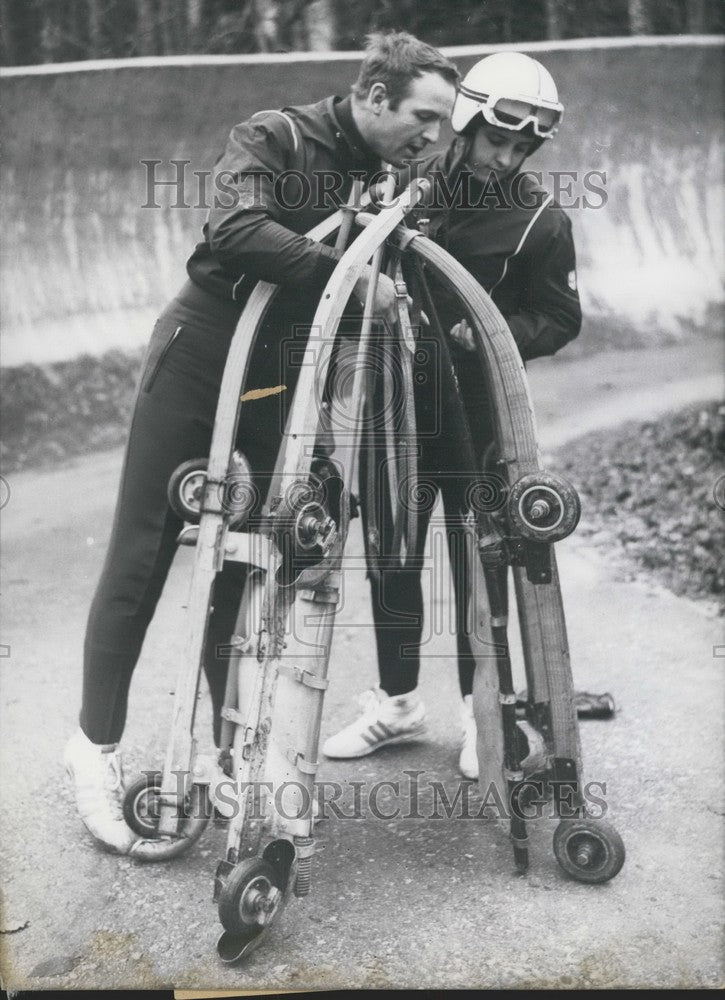 1967 Olympic Luge Participants Christa Schmuck &amp; Leonard Nagenrauft. - Historic Images