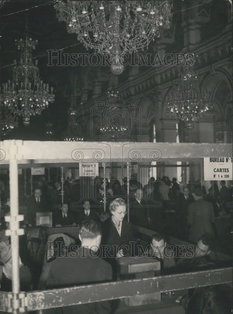 1948, Paris City Hall Council Elections Voting Precinct &amp; Polls - Historic Images