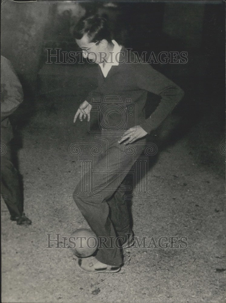 Press Photo Marc-Andre Laurent-Schwartz Playing with Ball - Historic Images