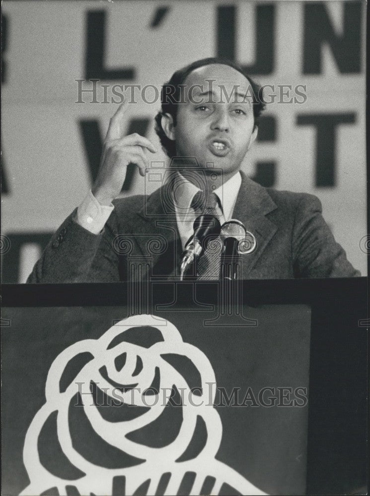 1979 Press Photo Laurent Fabius Speaking at the Socialist Party Congress in Metz - Historic Images