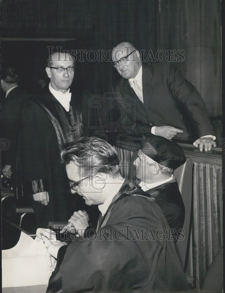 1957, Ex Field Marshal Ferdinand Schoerner on trial in Munich. - Historic Images