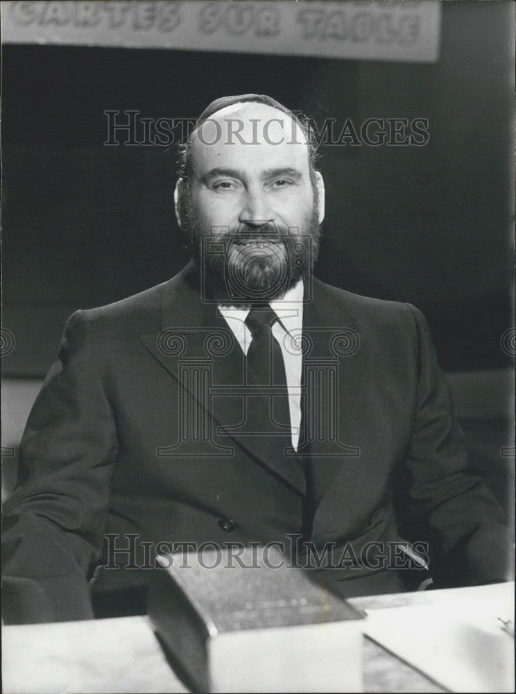 1981, France Great Rabbi Rene Samuel Sirat Cards on the Table TV Show - Historic Images