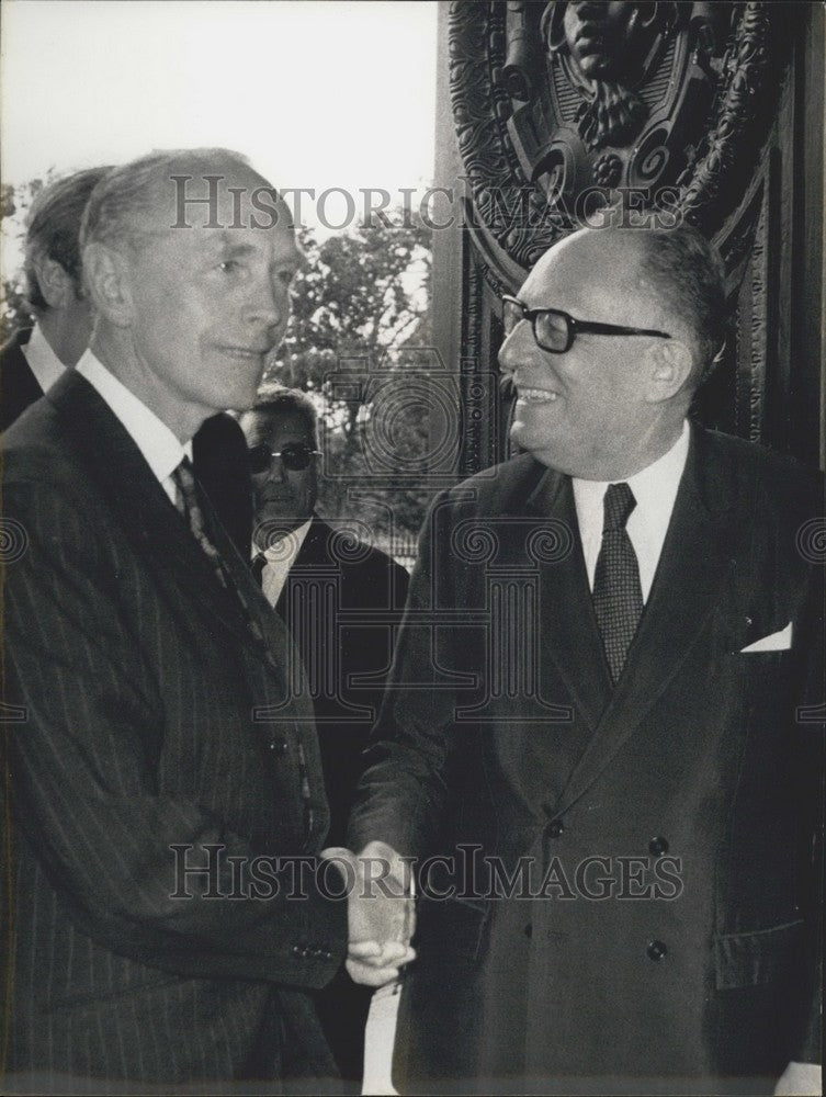 1970, Douglas Home & Maurice Schumann Foreign Affairs Ministry Paris - Historic Images