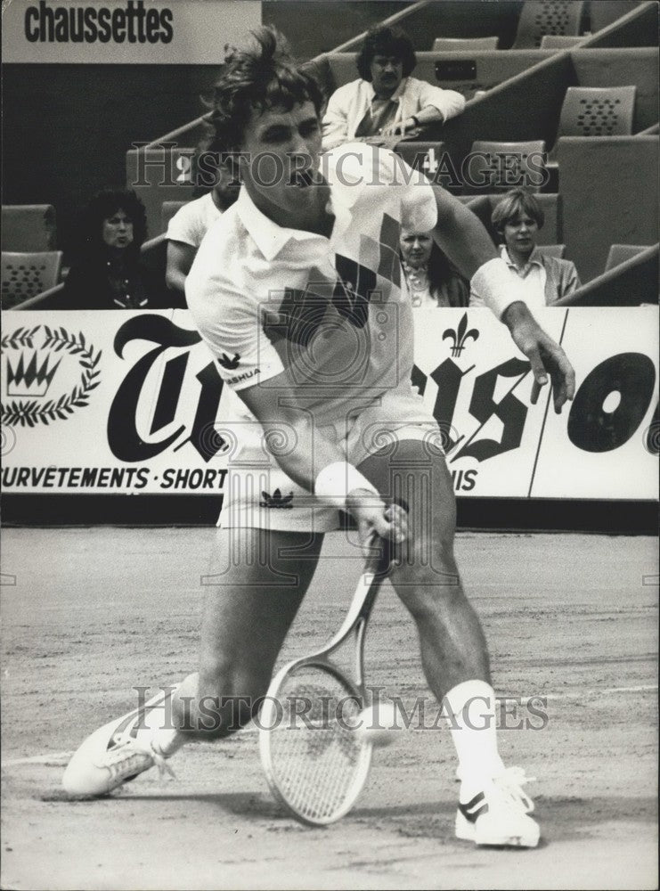 1982, Ivan Lend (Czechoslovakia) Plays Maynetto at French Open - Historic Images
