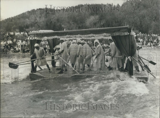 1985, Raft Race Participants & Spectators, Bischofszell Switzerland - Historic Images