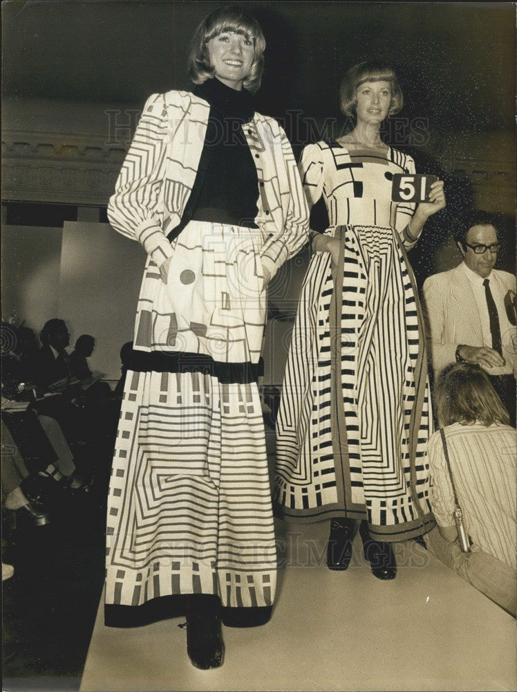 1972, Louis Feraud Models Present Fall-Winter Collection on Runway - Historic Images