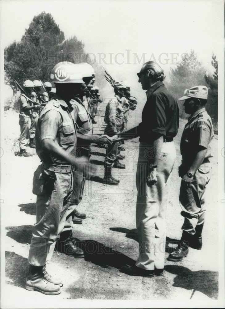 1986, UN Secretary General Kurt Waldheim Near Israel, Syria, Golan - Historic Images