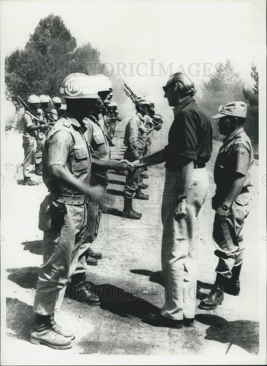 1986, UN Secretary General Kurt Waldheim Near Israel, Syria, Golan - Historic Images