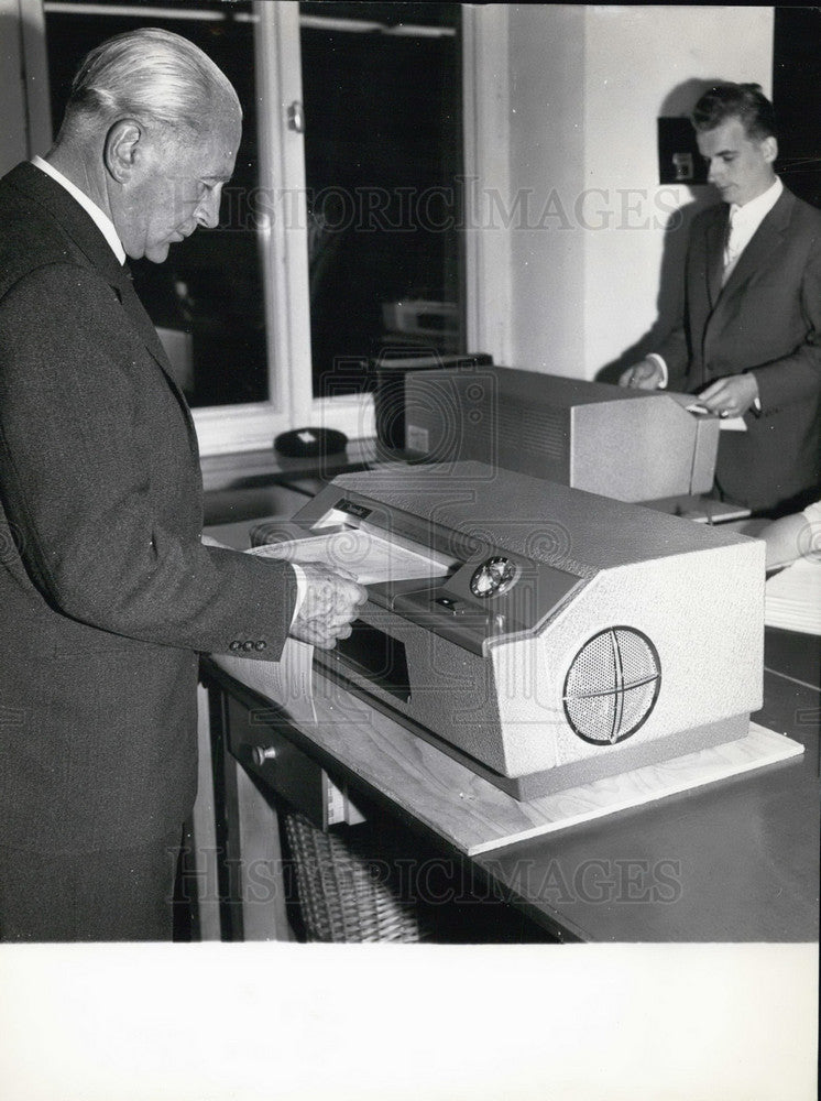 1957, Copy Machine in Bavaria Used for Election Results. "Thermofax." - Historic Images