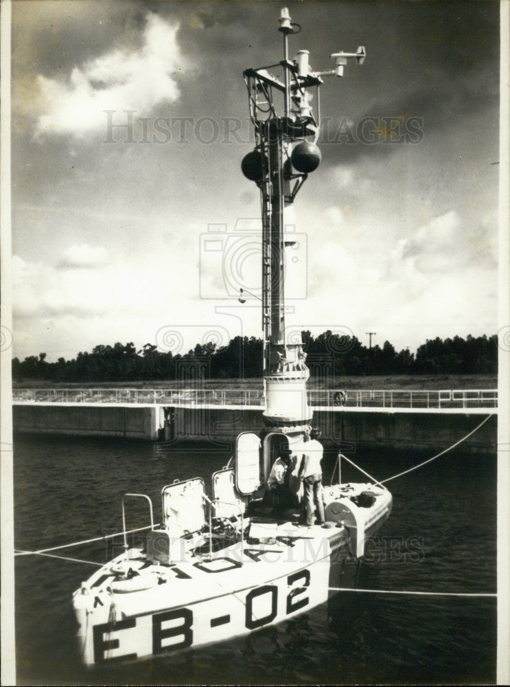 1972 Press Photo Thirty Ton Weather Buoy in the Gulf of Mexico - Historic Images