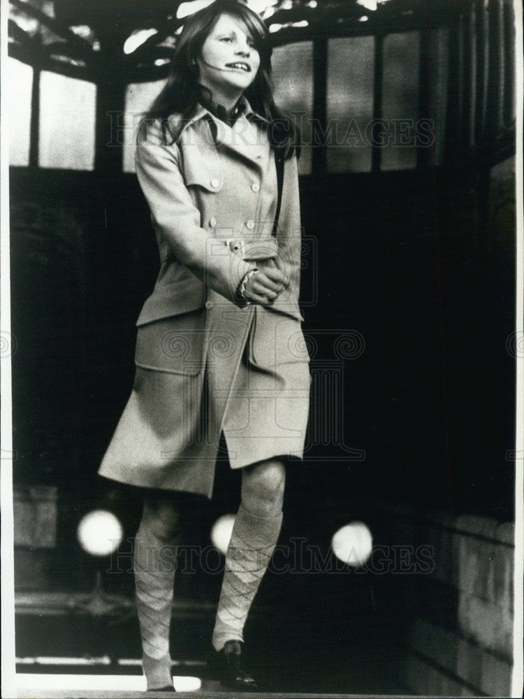 1972, Young Model in "Bailly" Trench Coat - Historic Images