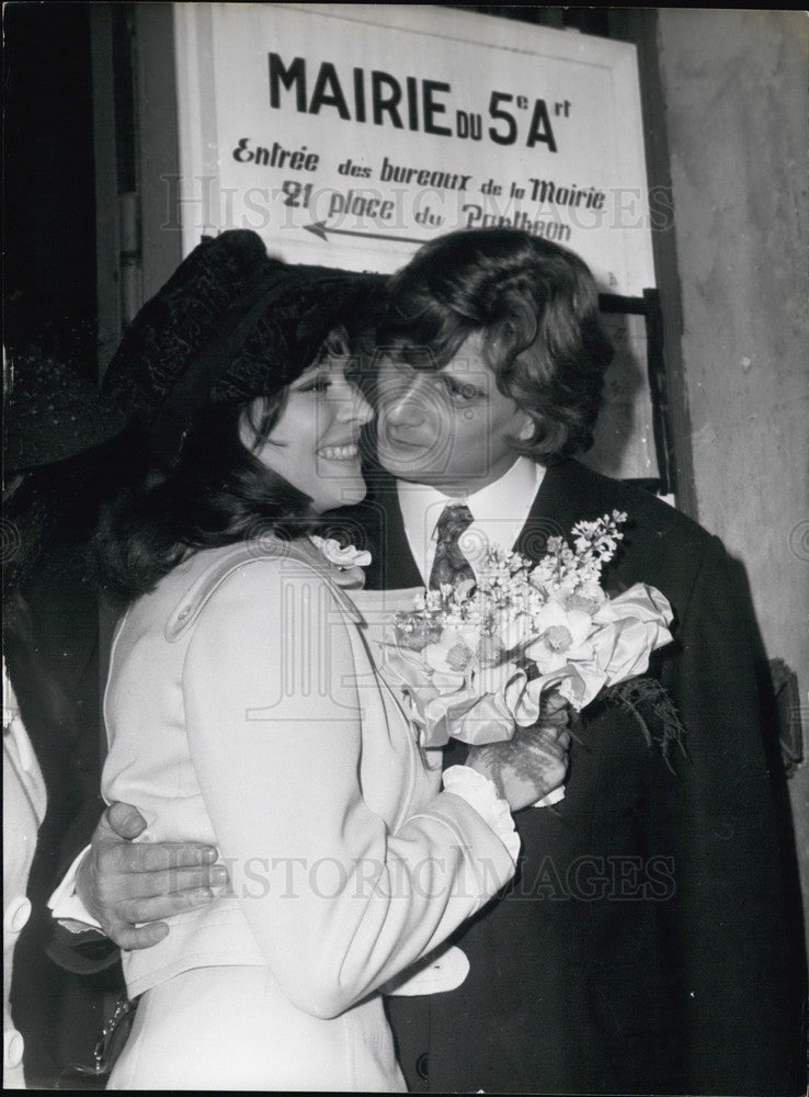 1968, Actress Anna Karina &amp; Pierre Fabre Marry at Paris Courthouse - Historic Images