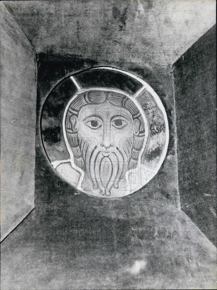 Press Photo 1070 Stained-Glass Window of Christ's Head at Decorative Art Museum - Historic Images