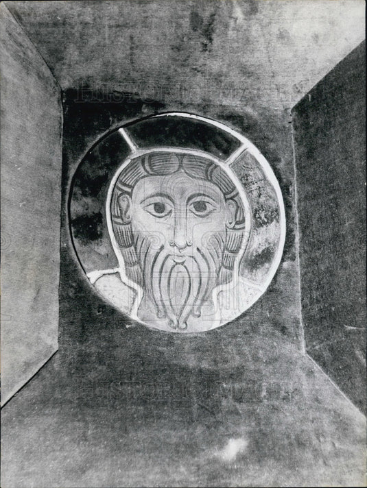 Press Photo 1070 Stained-Glass Window of Christ's Head at Decorative Art Museum - Historic Images