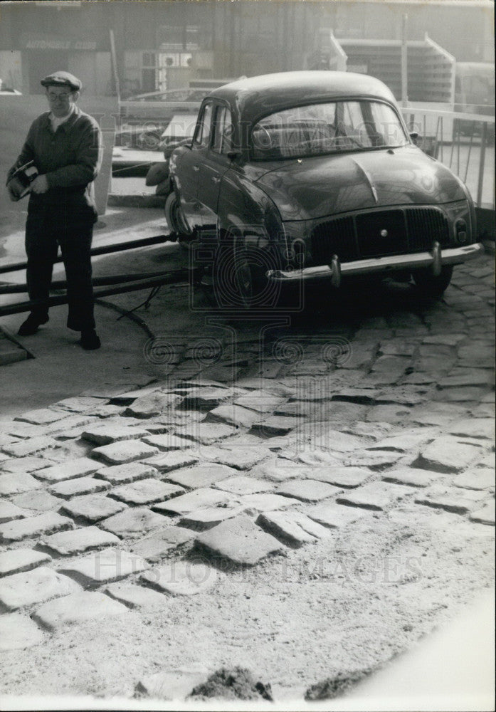 1959 Press Photo Renault Parked an Old Track-Historic Images