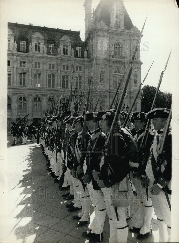 1983, Bicentennial Celebration Parade Hotel de Ville Square Paris - Historic Images