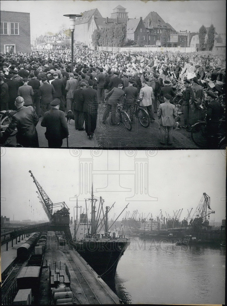 1955, Bremen Strike Continues Deserted Port - Historic Images