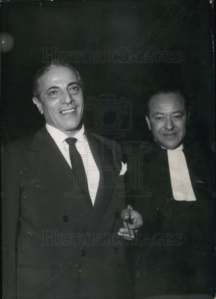 1955 Press Photo Aristotle Onassis with Mr. Michard-Pelissier - Historic Images