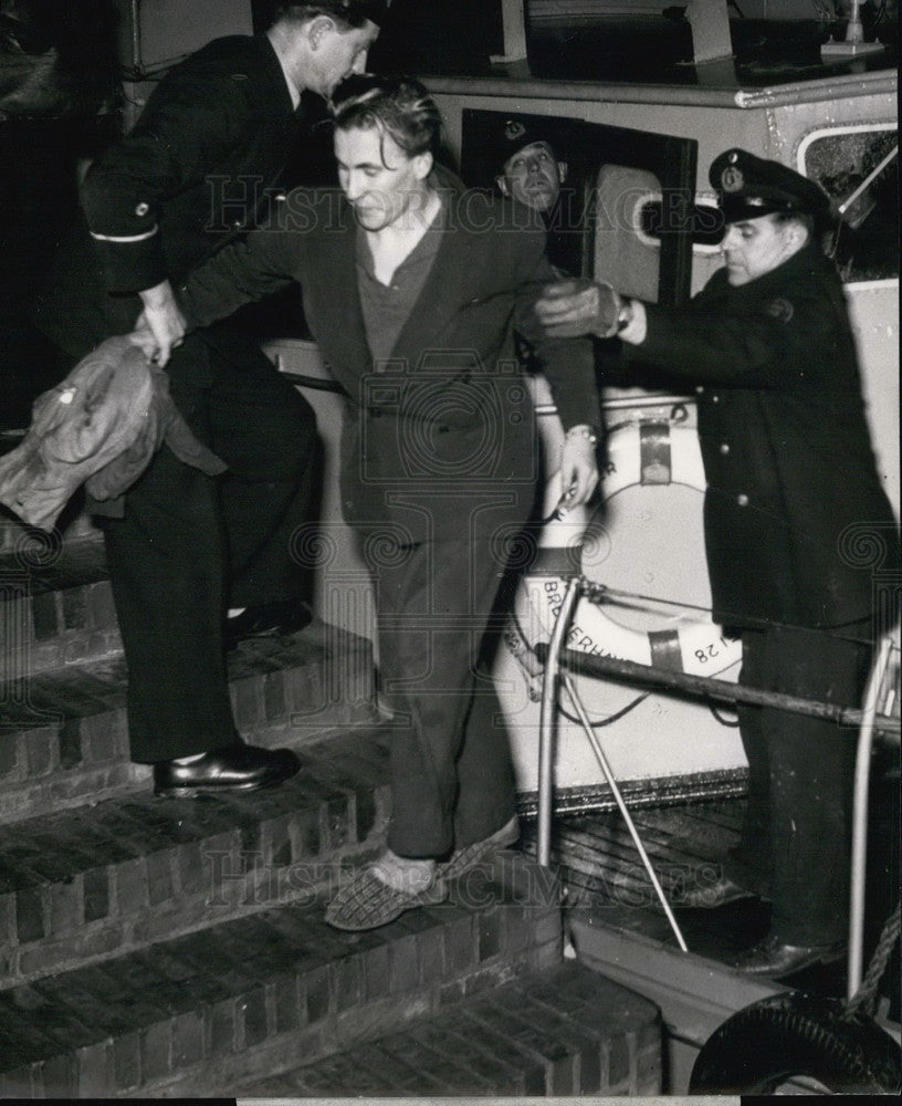 1953, Captain of Sunken Swedish Ship "Bjoerkoe" - Historic Images