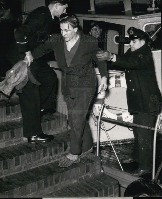 1953, Captain of Sunken Swedish Ship "Bjoerkoe" - Historic Images