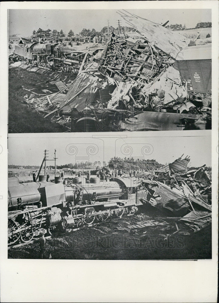 1951 Railway Catastrophe in Denmark. Wreckage. - Historic Images