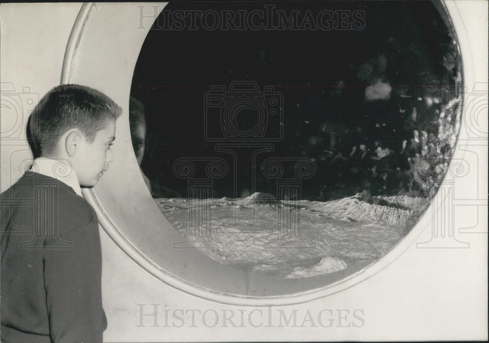 1959 Press Photo Model of the Lunar Surface-Historic Images