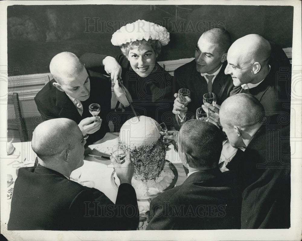 1957, Agnes Berovello Celebrates B-Day with "Six Sons on Scimitar" - Historic Images