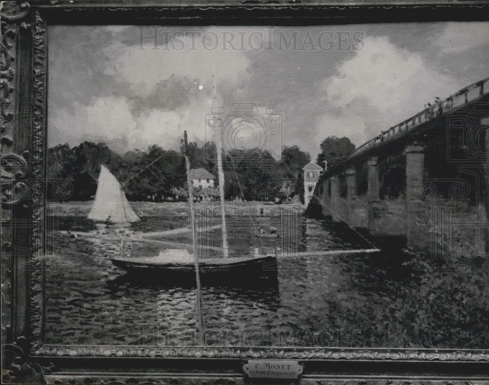 1961 Press Photo Monet Painting "Pont D'Argenteuil" To Sell 300 Millions Francs - Historic Images