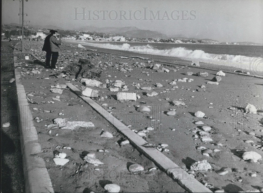 1961 Press Photo Azure Coast in Cagnes after a Winter Storm - Historic Images