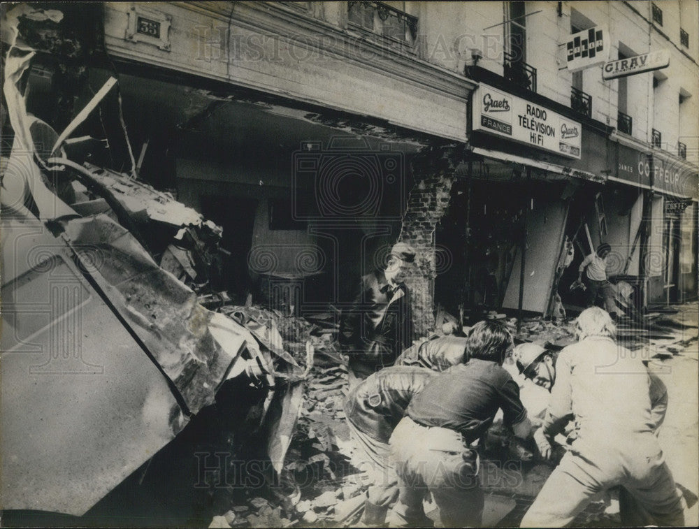 1973 Vehicle Drives into Store Front Due to Defective Brakes - Historic Images