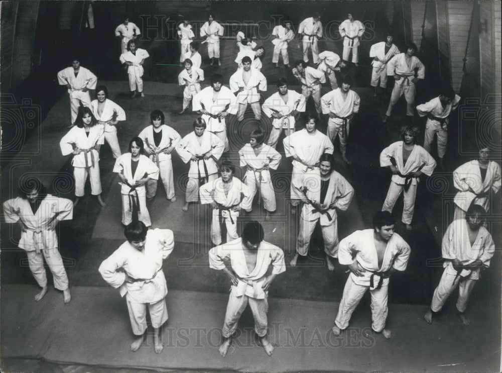 1977 Press Photo Boys Practicing Judo in Bad Liebenstein-Historic Images