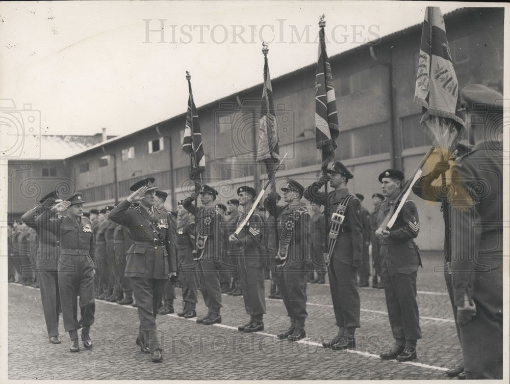 1952, General Major Coleman. Departing German Soldiers for Malaysia. - Historic Images