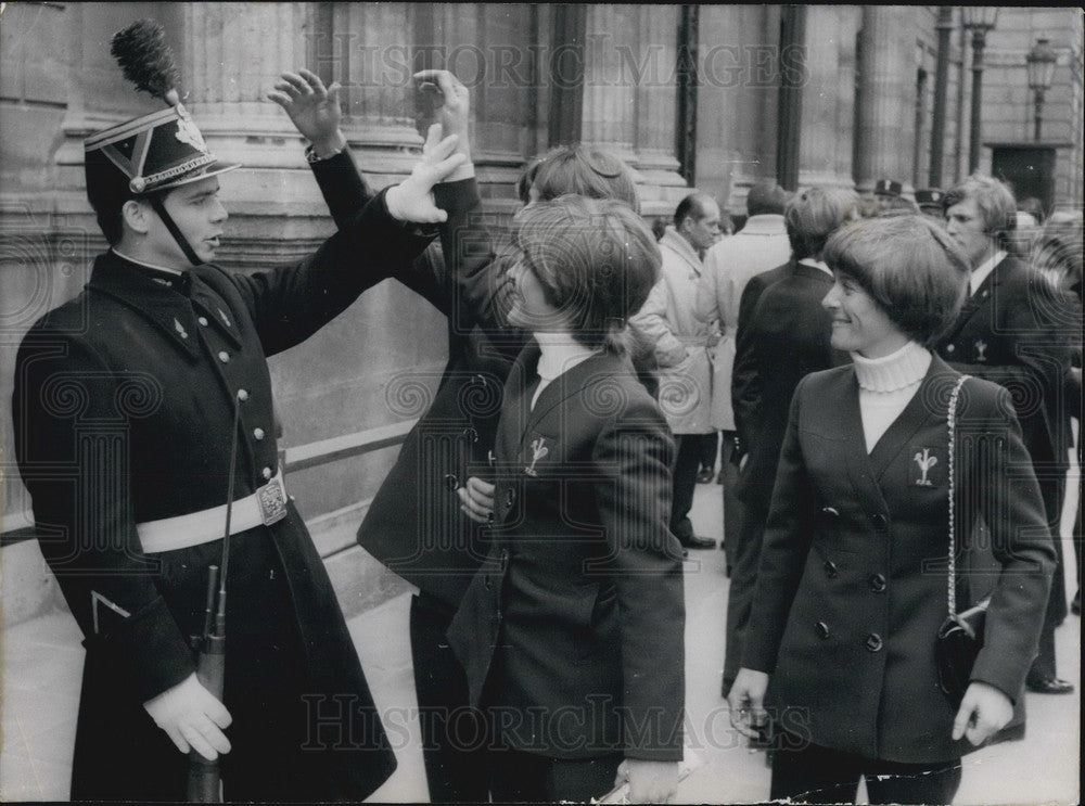 1970, French Ski Team Arrives for Meeting with President Pompidou - Historic Images