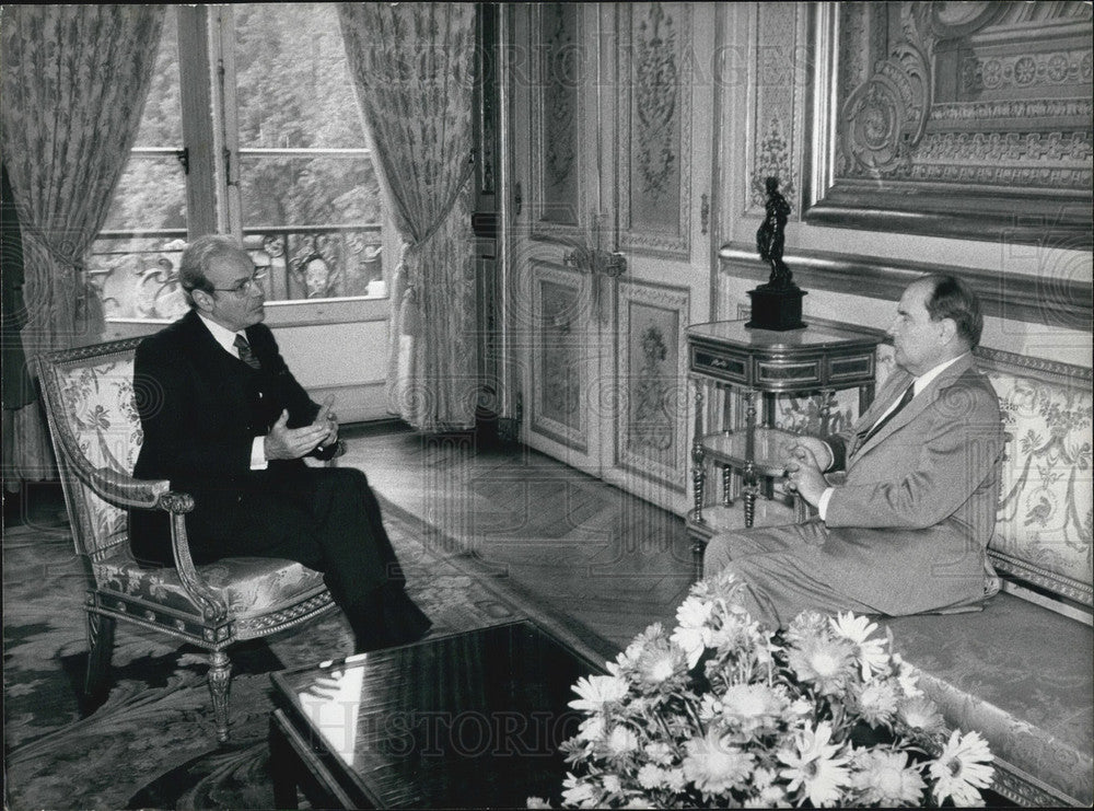 1982, UN Secretary General Meets with Mitterand at Elysees Palace - Historic Images