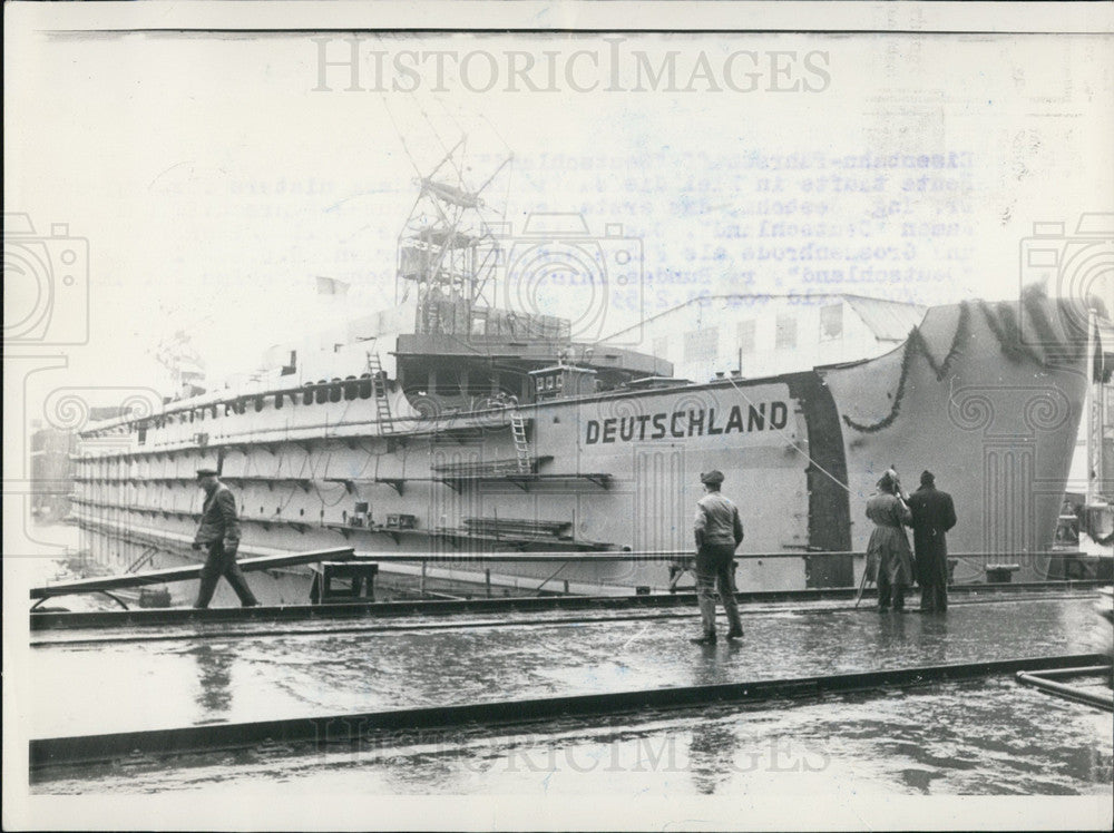 1953, Giant Ferry Boat &quot;Deutschland.&quot; Federal Minister Seebohm. - Historic Images