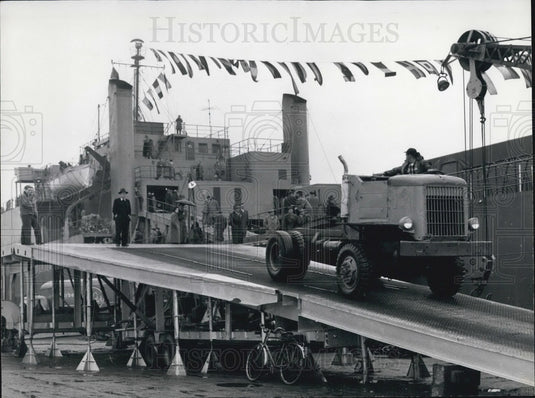 1957 Press Photo Ship "Carib Queen" in Bremerhaven, Germany.-Historic Images