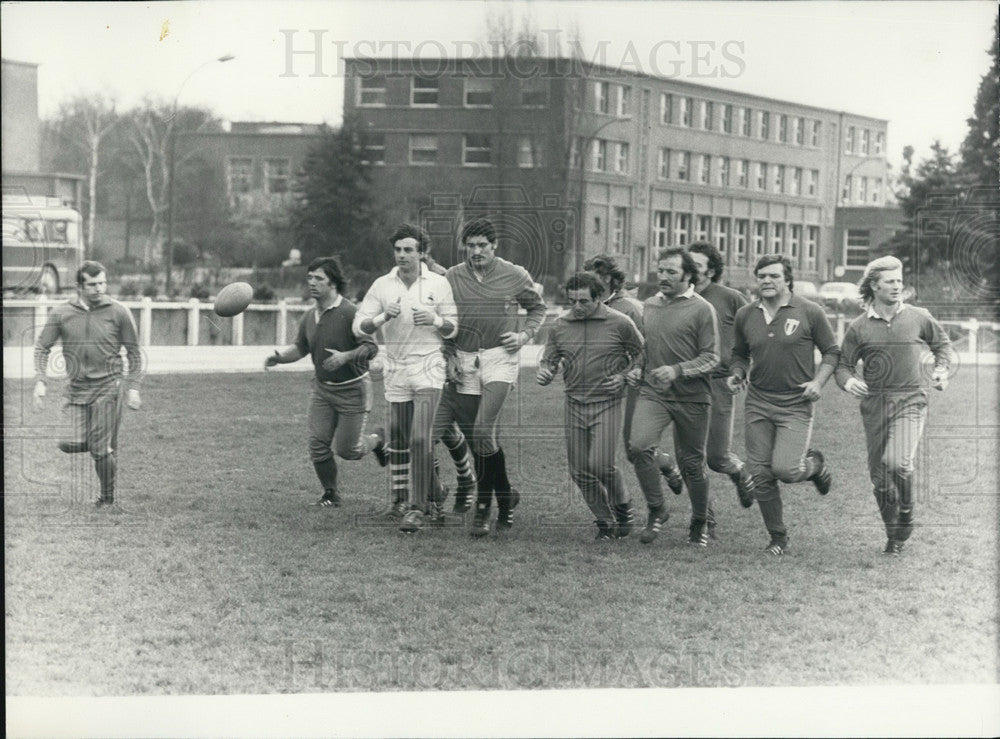1975, French Rugby Team Trains for Match with England - Historic Images