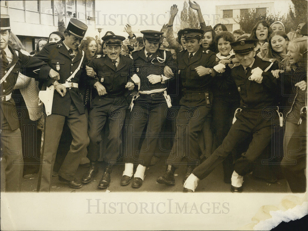 1973, Parisian Police Officers Fight Off Fans of the Osmond Family - Historic Images
