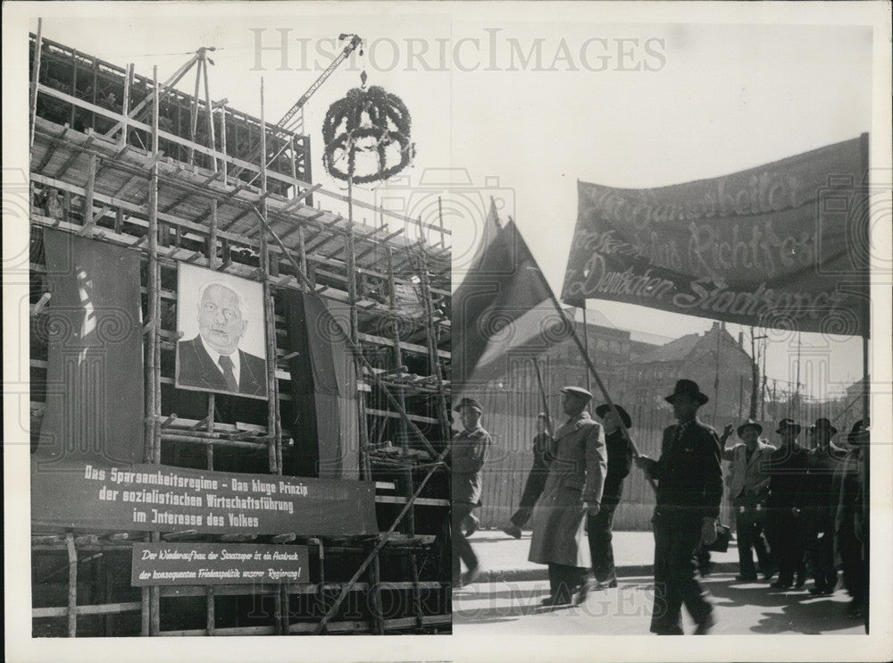 1953 Press Photo East Berlin. Crown Ceremony. Unter den Linden. - Historic Images