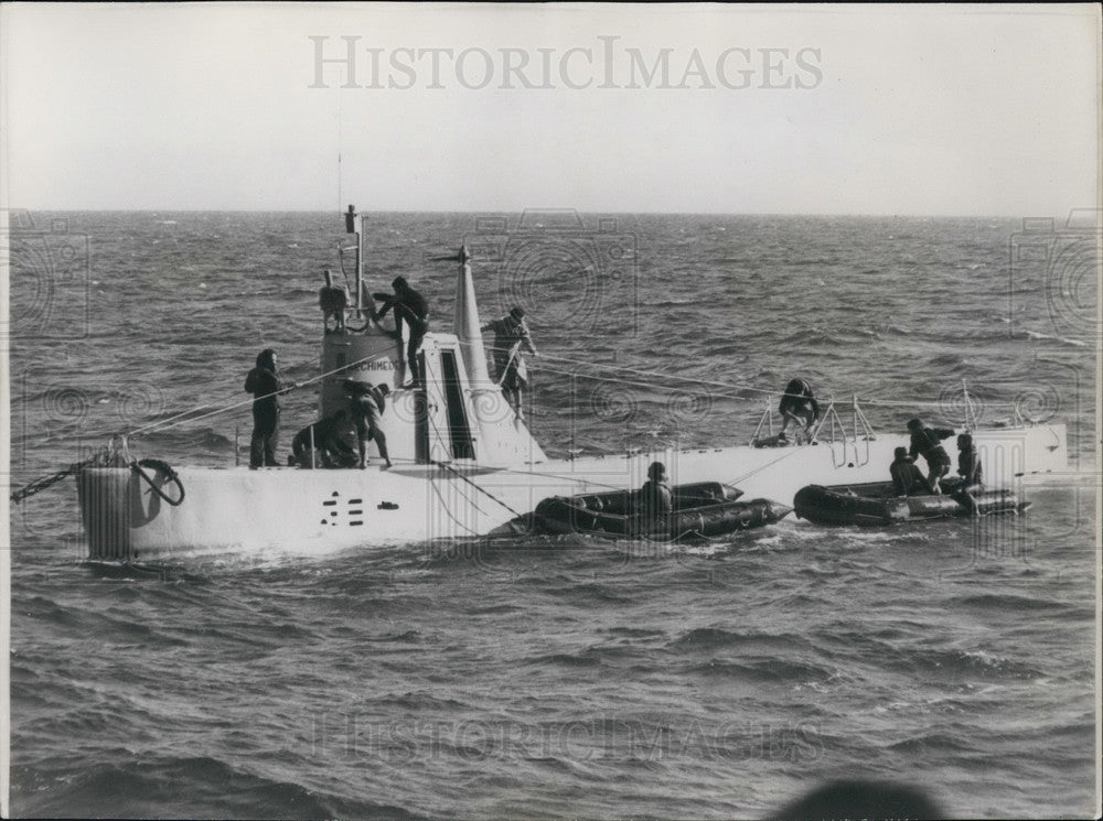 1970 Press Photo &quot;Archimedes&quot; in Search of the submarine &quot;Eurydice&quot;-Historic Images