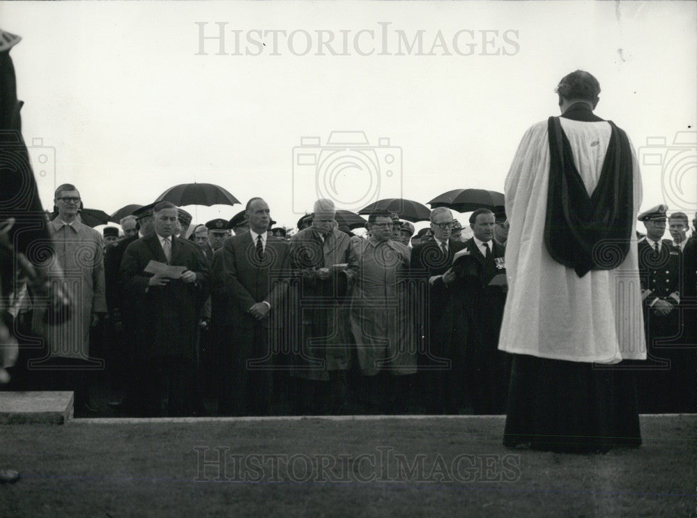 1964 Moving Ceremony on Normandy Beaches Mark 20th Anniversary DDay - Historic Images