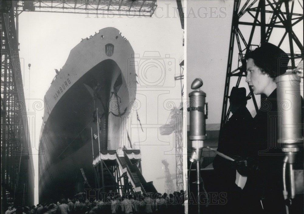 1953, Passenger and Freighter Ship &quot;Hamburg&quot; in Bremen. - Historic Images