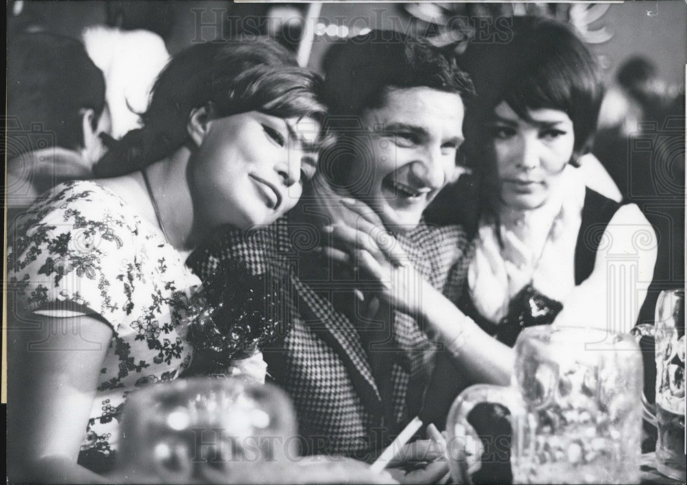 1967, German Soccer Star Petar Radenkovic and Women. Oktoberfest. - Historic Images