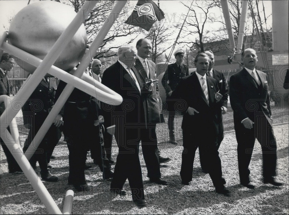 1957, German Economic Minister Ludwig Erhard. German Industrial Fair. - Historic Images