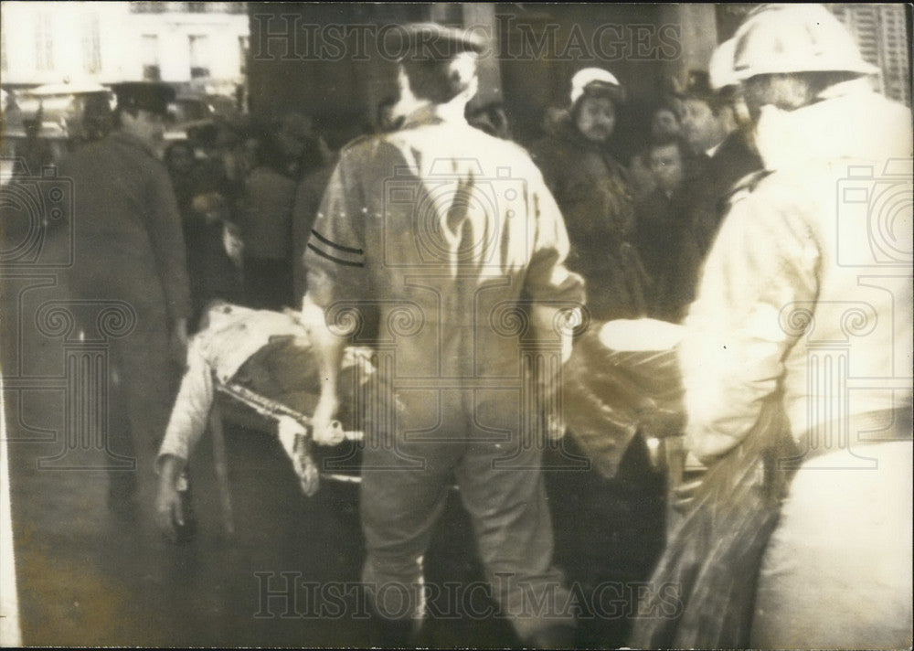 1973 Evacuating the Injured after Explosion at Algerian Consulate - Historic Images