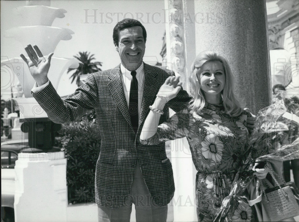 1968 Press Photo Actor Frederic Stafford Promotes Film "OSS 117"-Historic Images